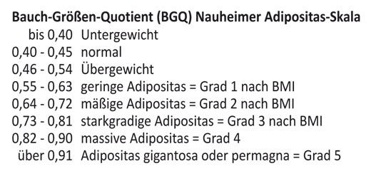 BGQ - Bauch-Größen-Quotioent - Nauheimer Adipositas-Skala
